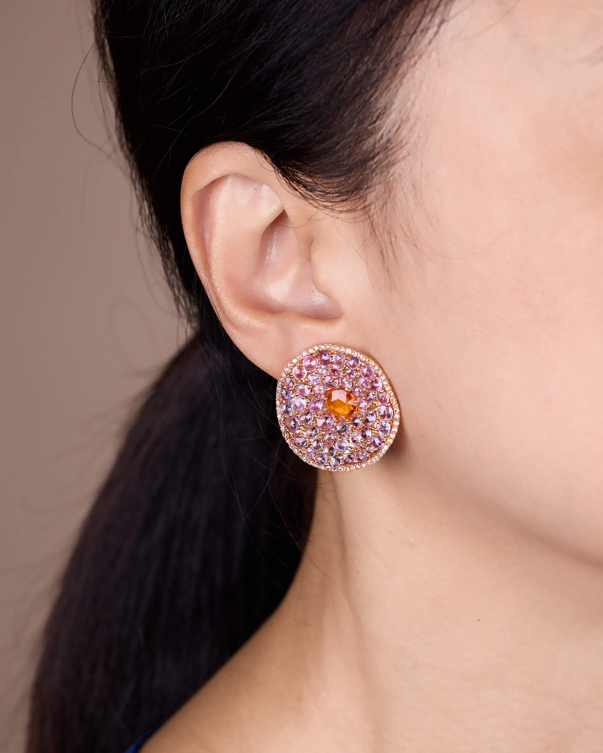 Gemstone clip earrings