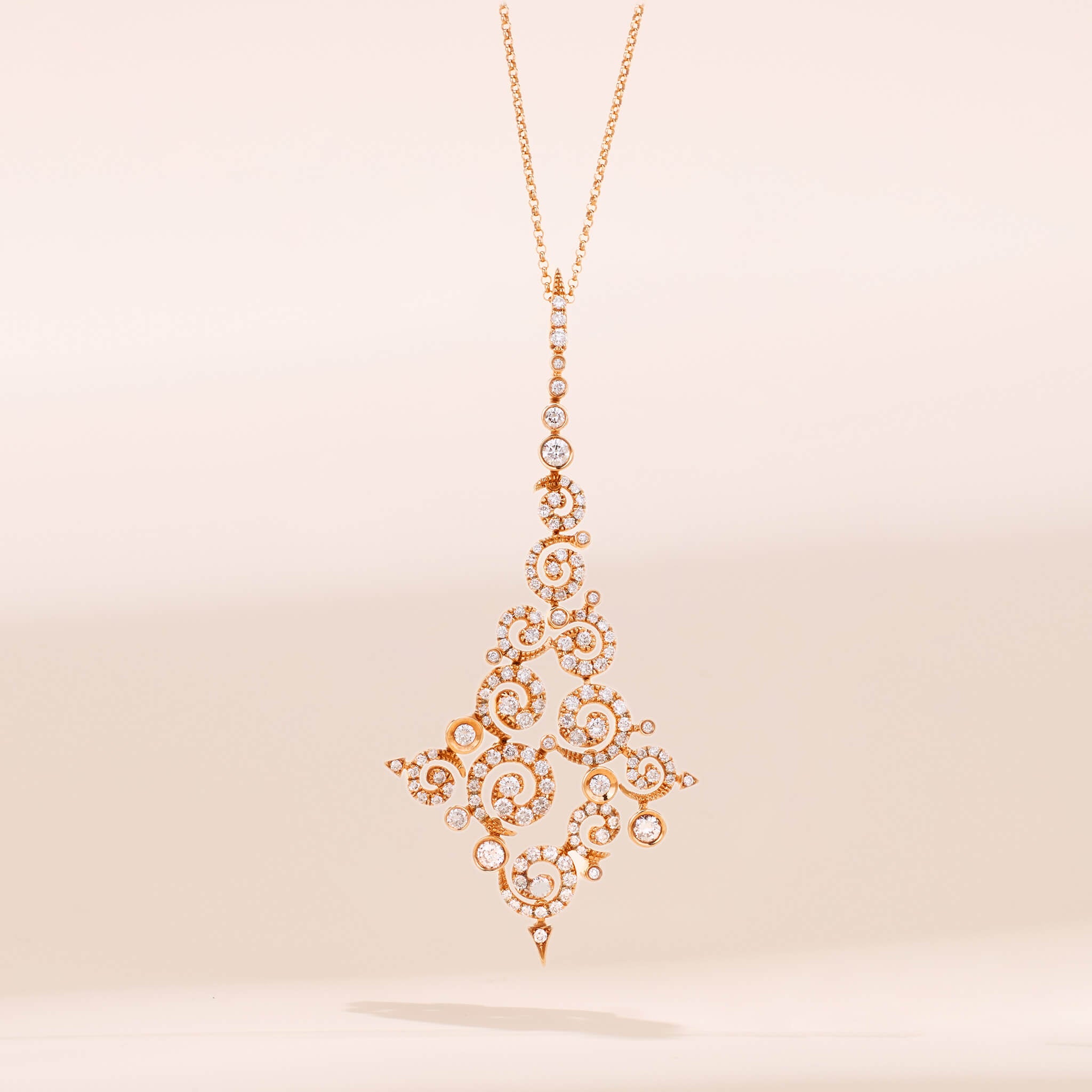 Spiral Diamond Pendant Chain