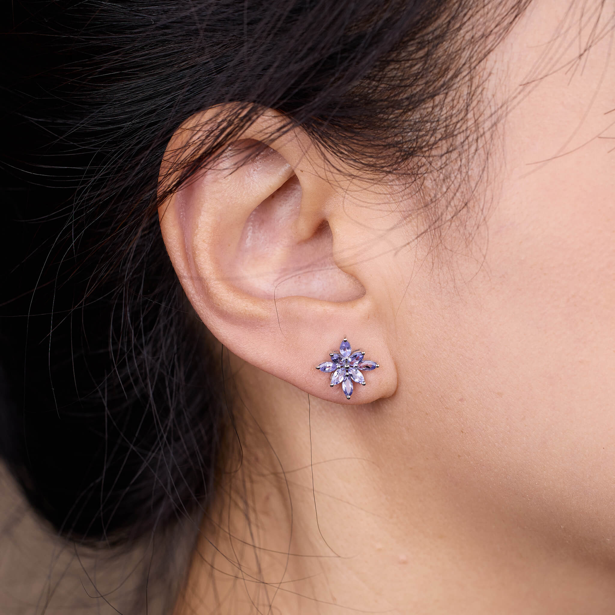 Compact Floral Stud Earrings