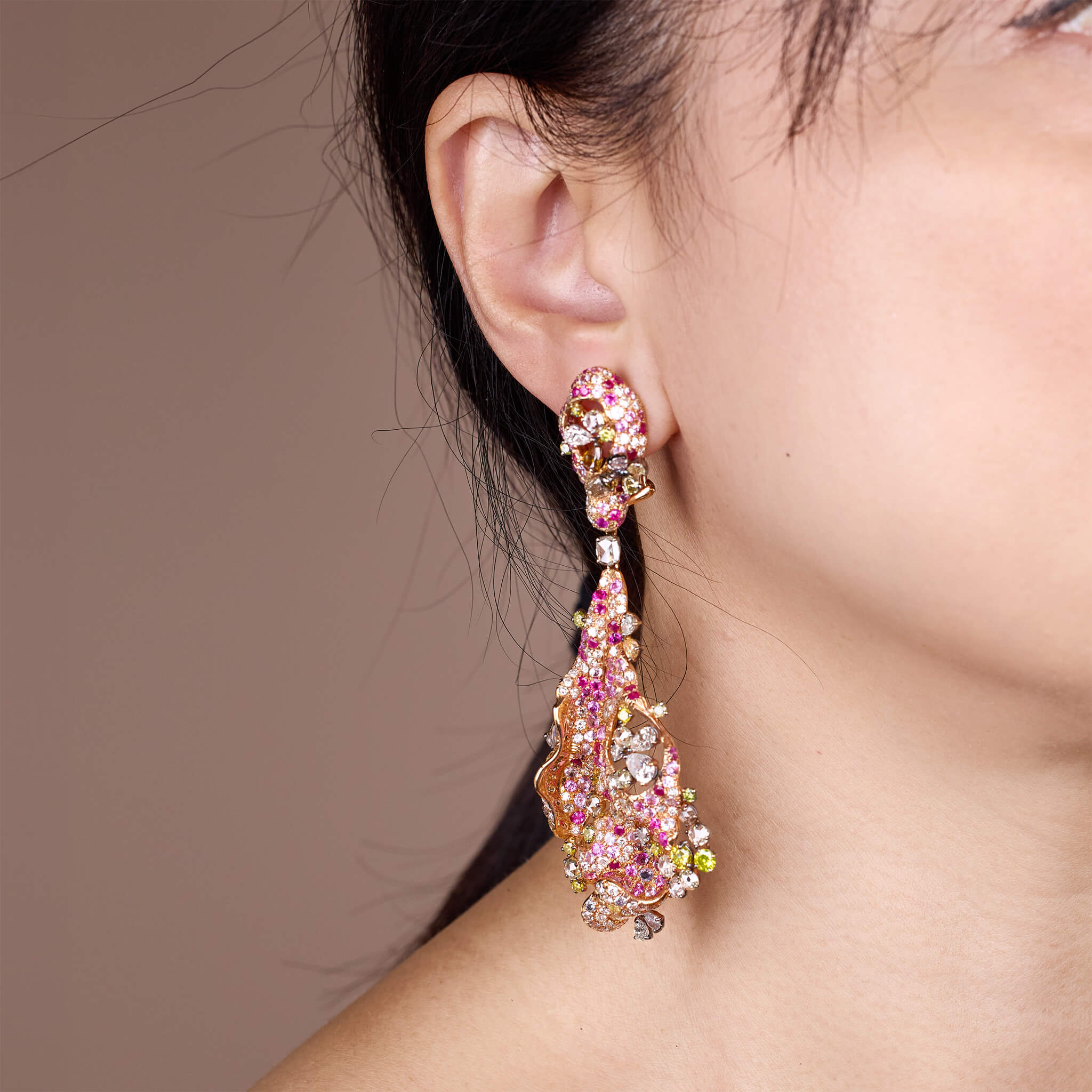 Flame-shaped Drop Earrings