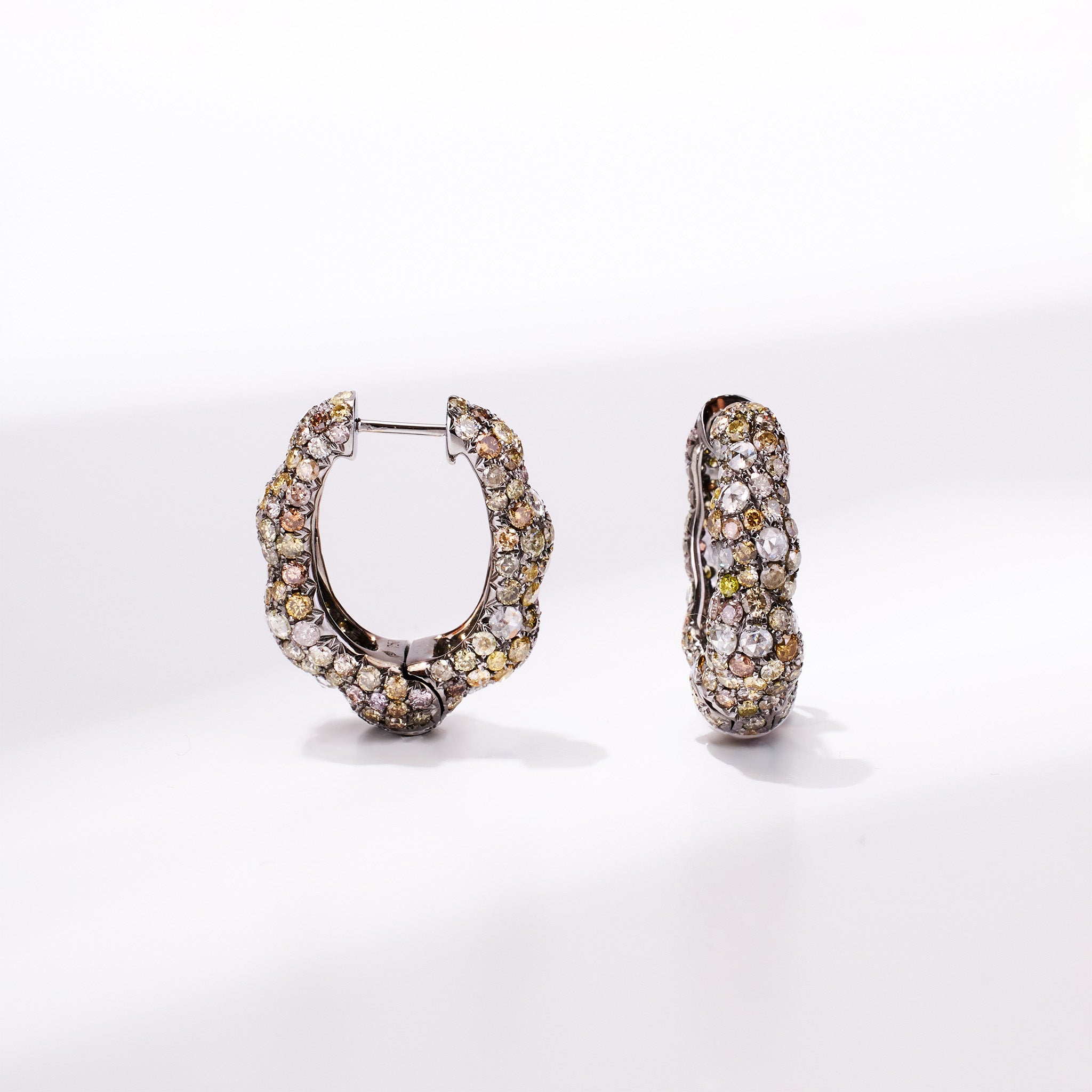 Undulating Pavé Earrings