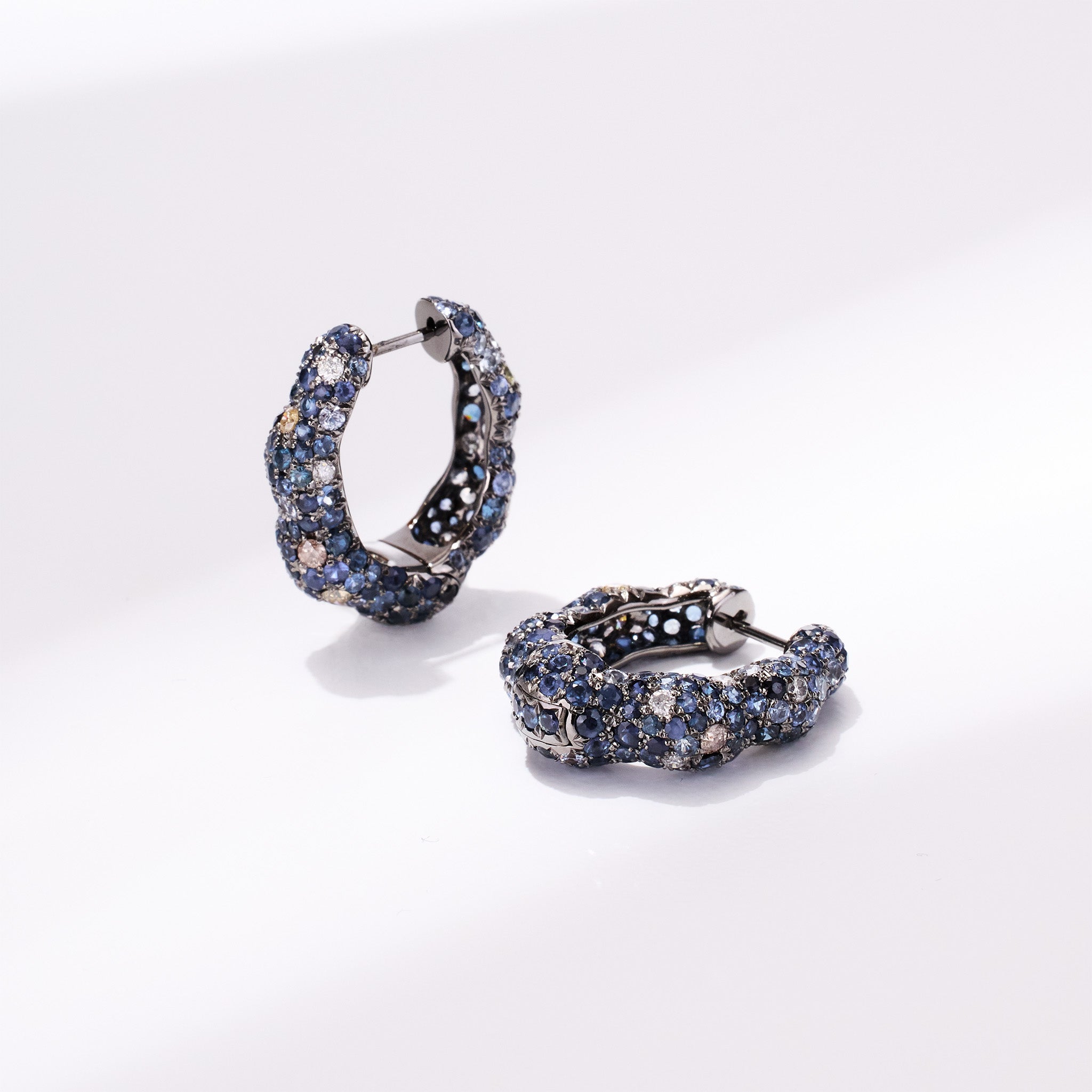 Twisted Gem Hoop Earrings