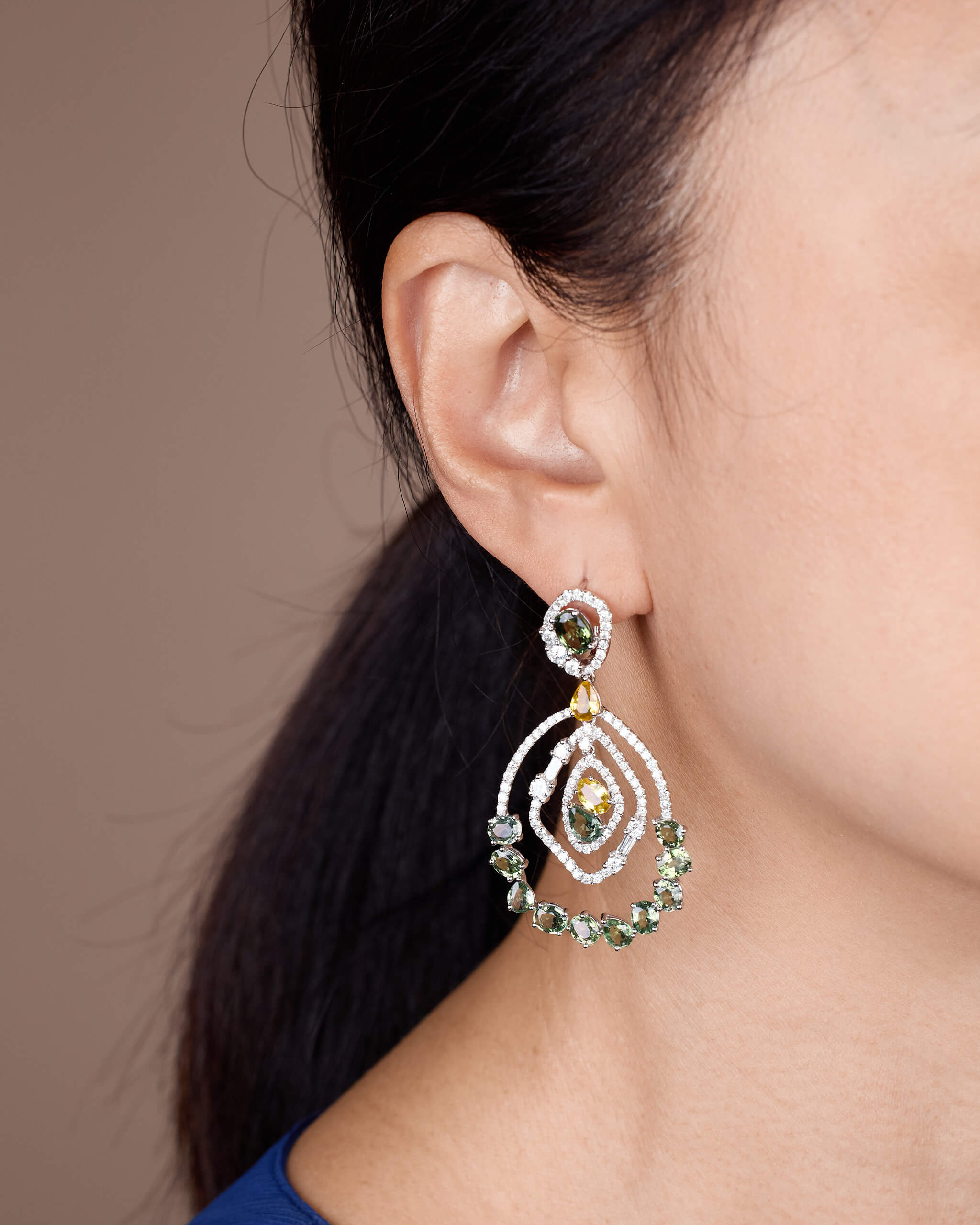Cascading Geometric Earrings