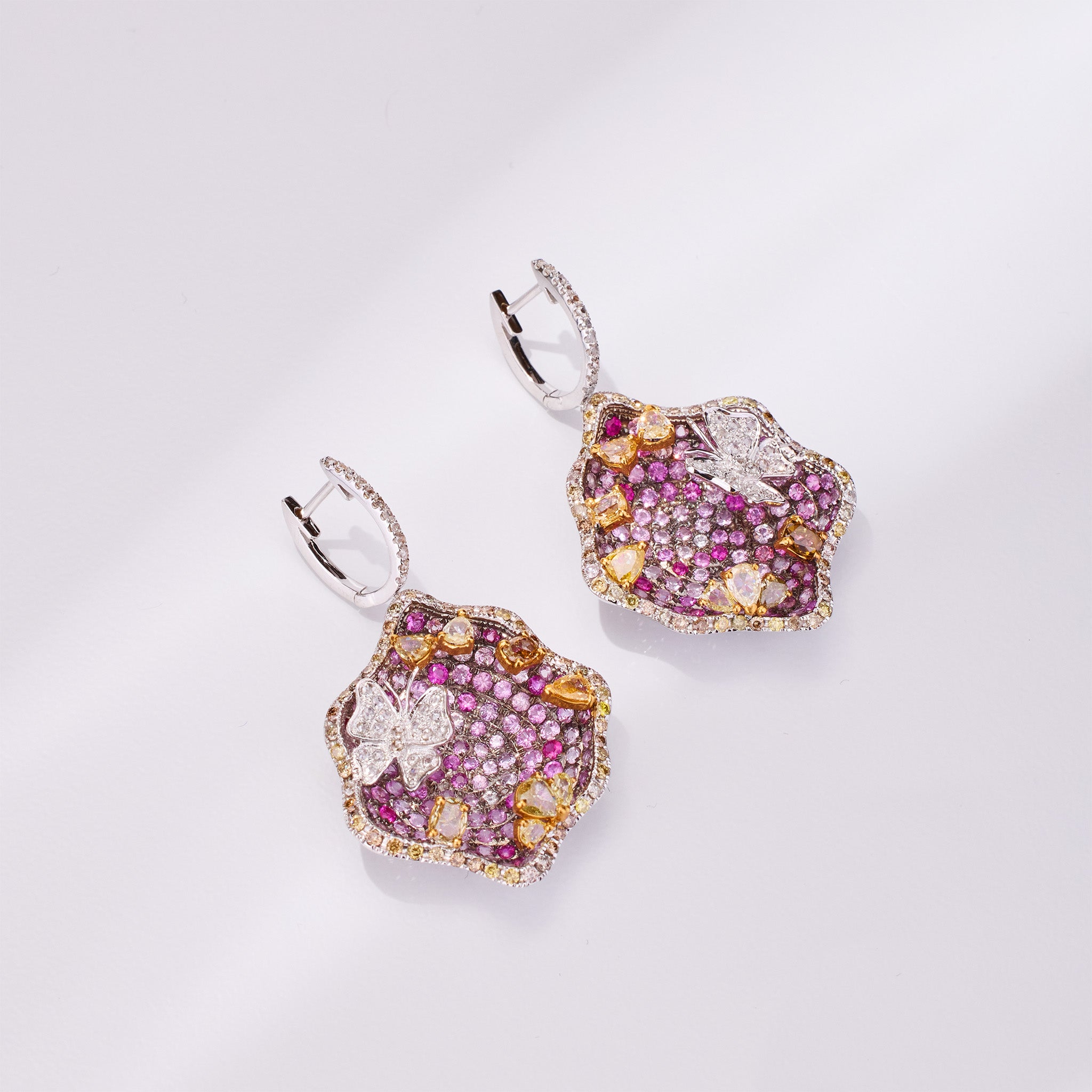 Shield-shaped Butterfly Earrings
