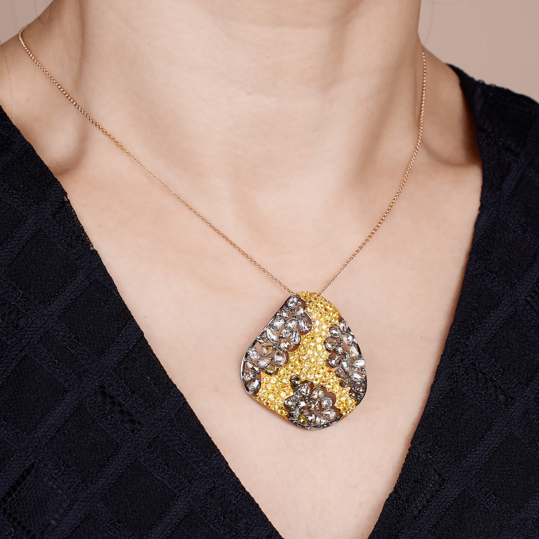 Asymmetrical Gemstone Necklace