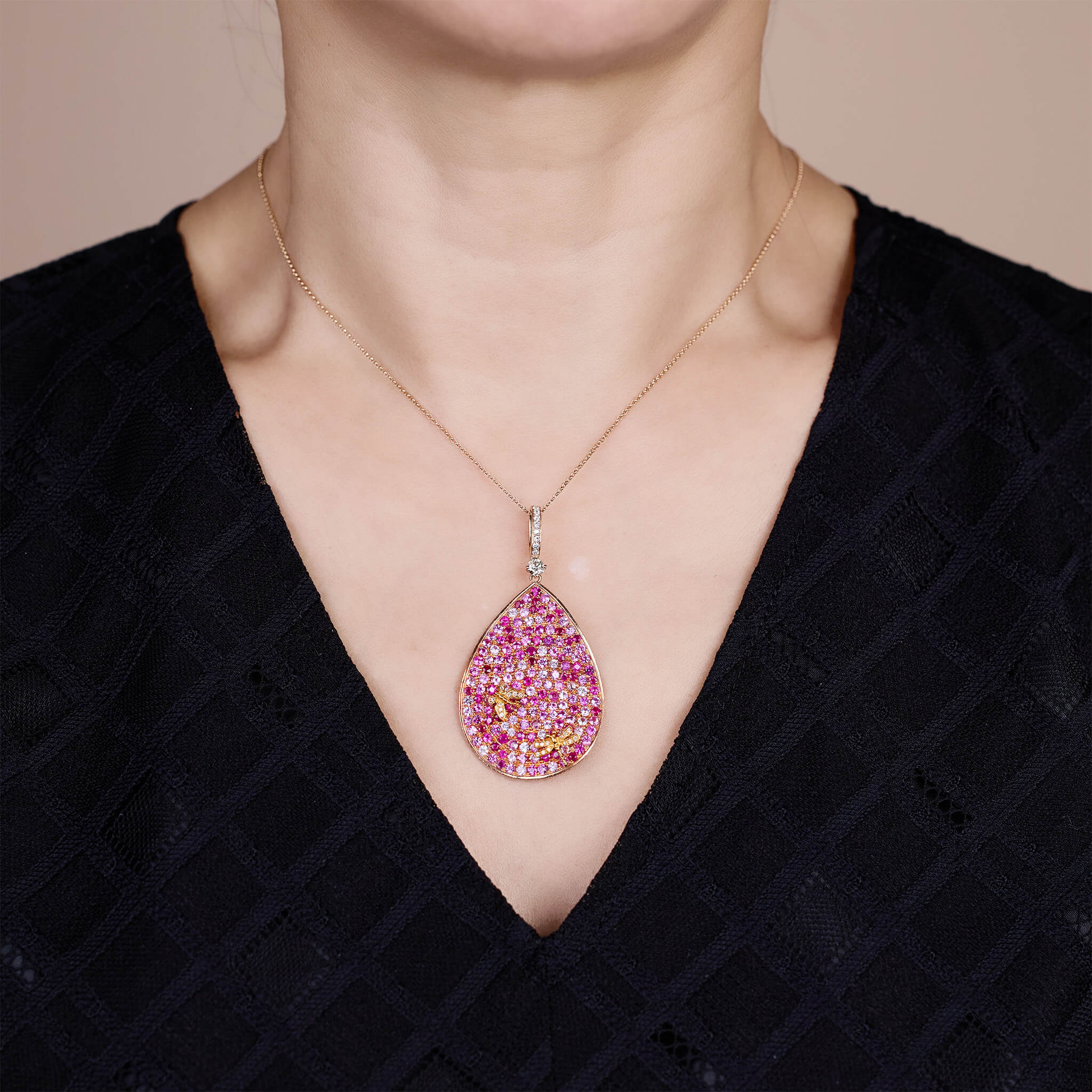 Dragonfly Teardrop Necklace