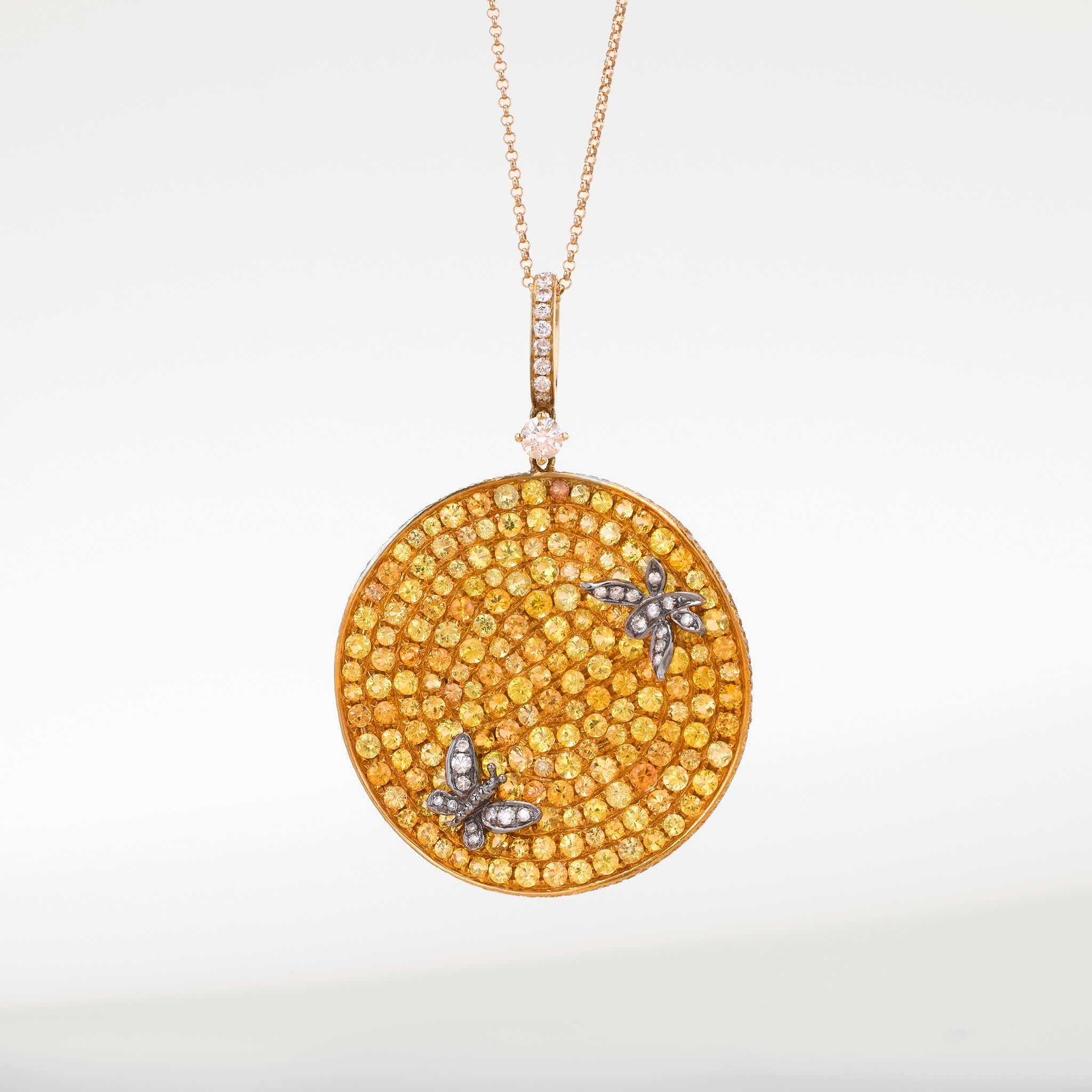 Circular Insect Medallion Necklace