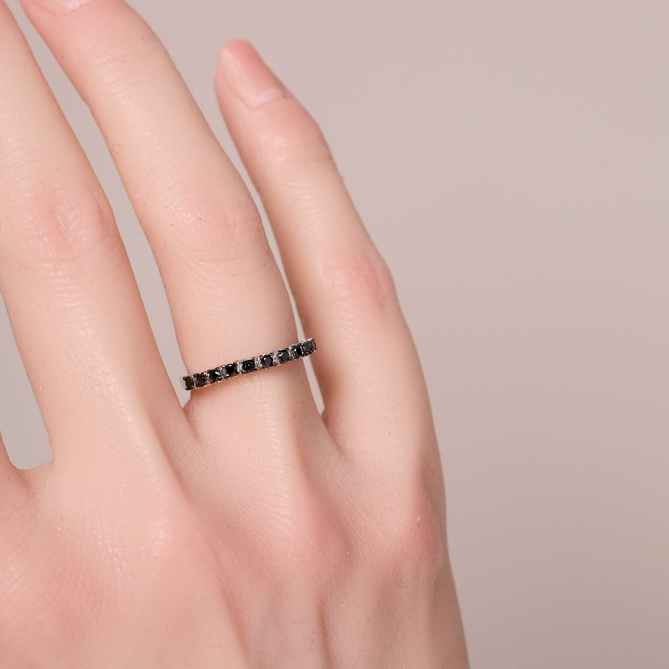 Black Stone Eternity Ring