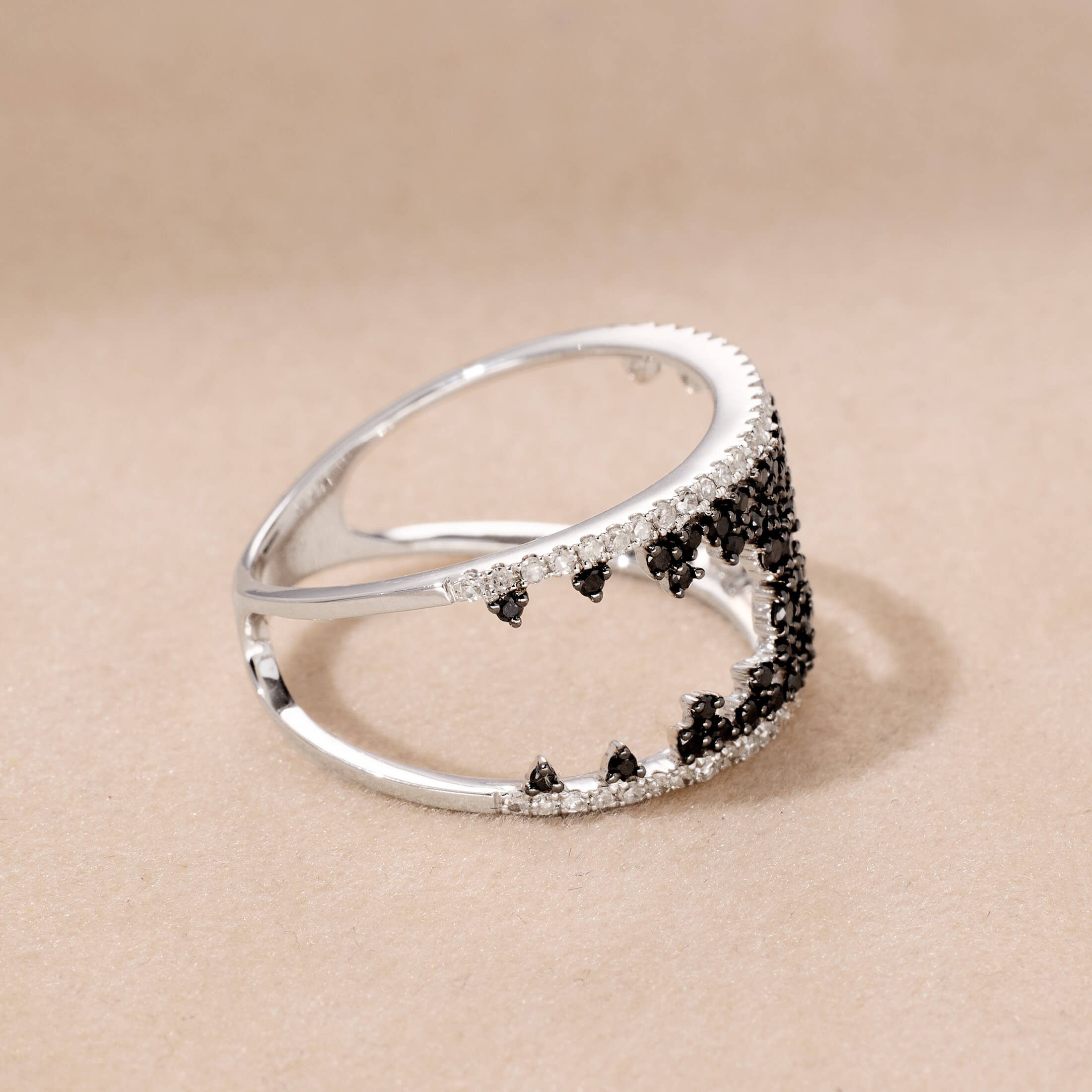 Open Split-Band Gem Ring