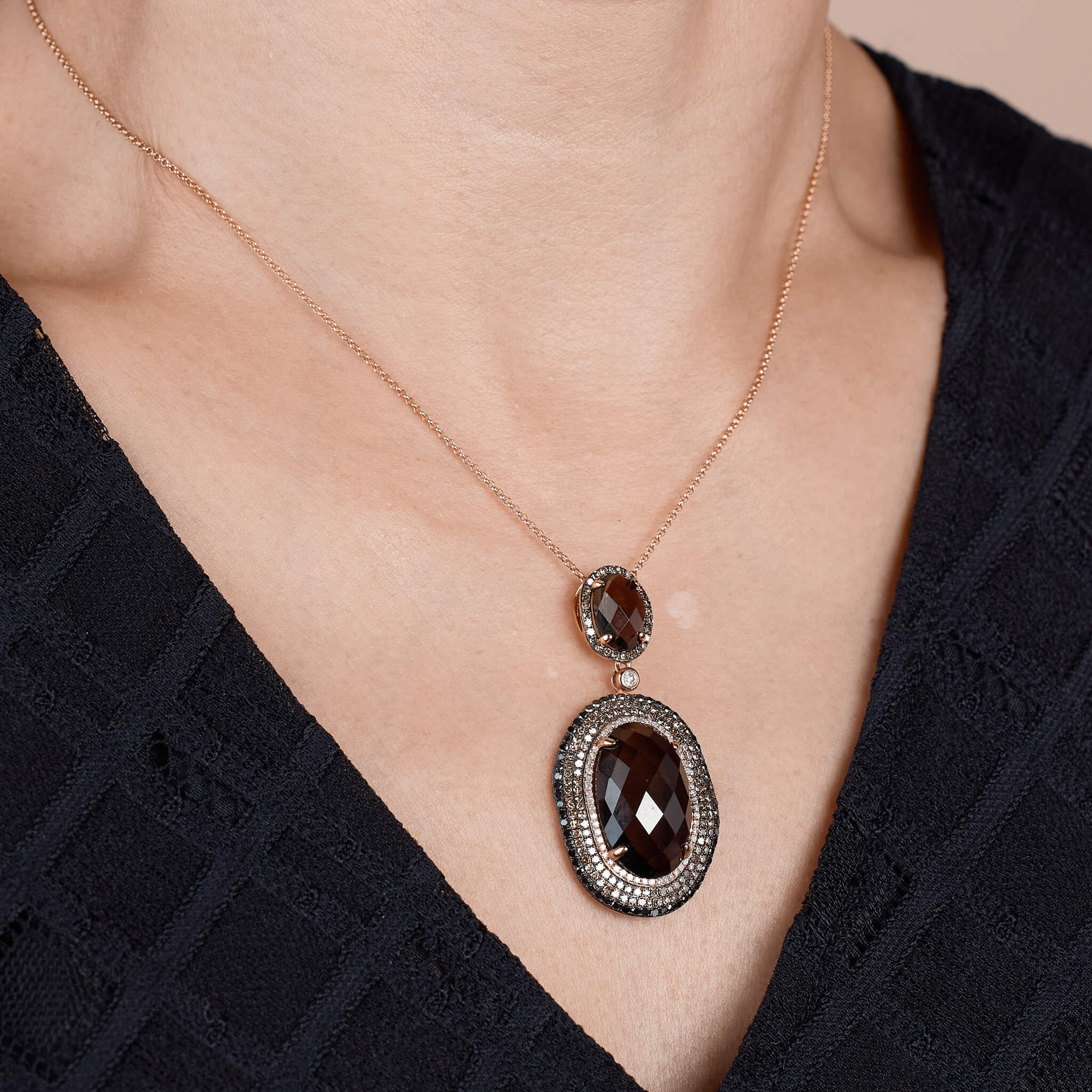 Dual Oval Gemstone Chain