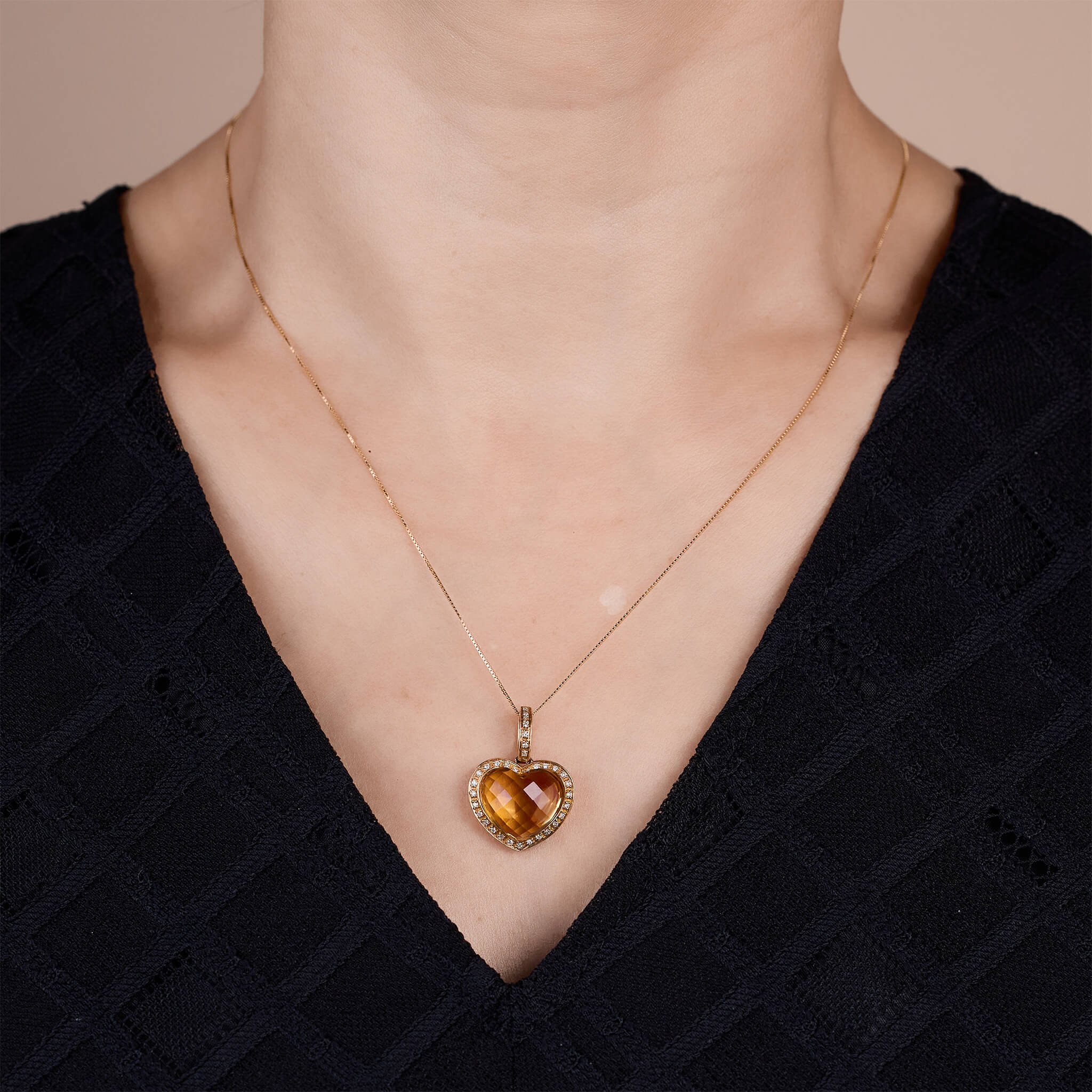 Heart Halo Pendant Necklace
