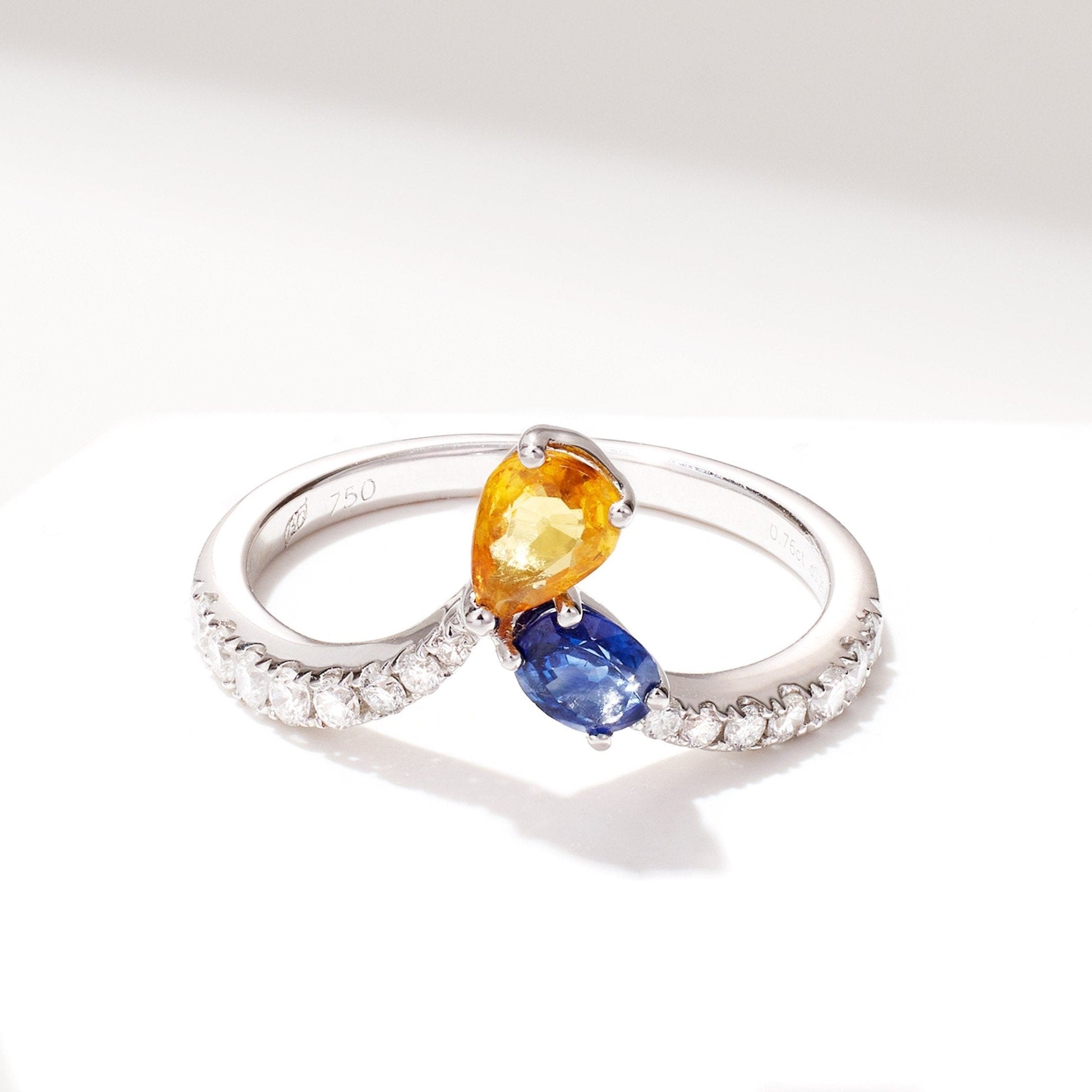 Twisted Dual Gem Ring