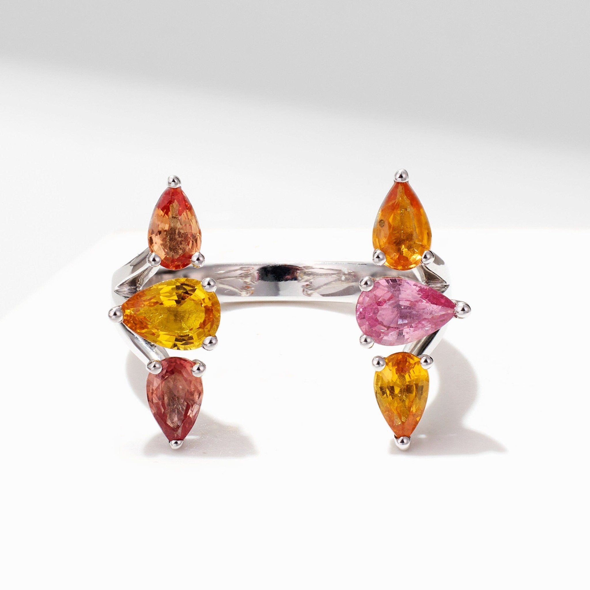 Pear-shaped Gem Branch Ring
