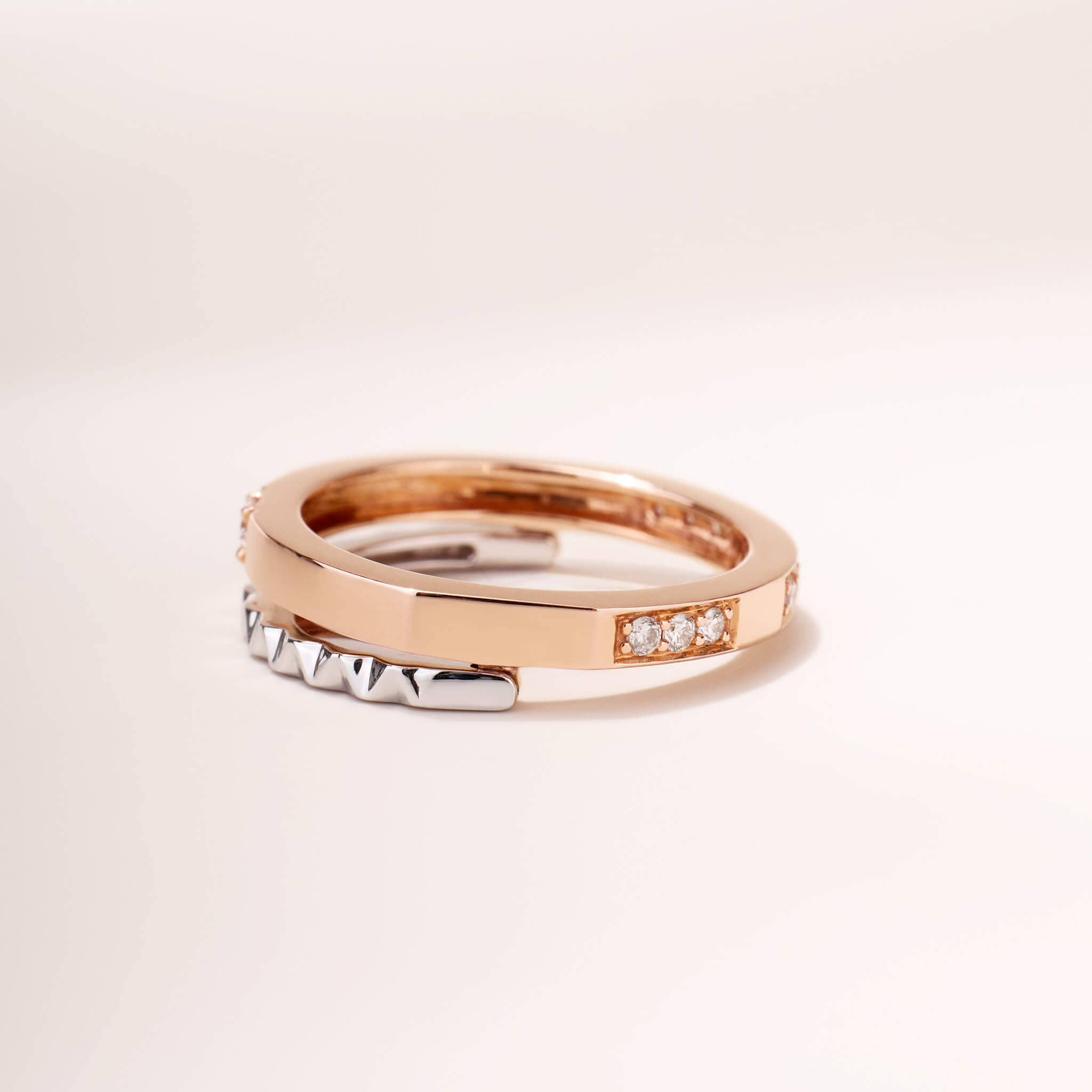 Two – toned Convertible Ring Set