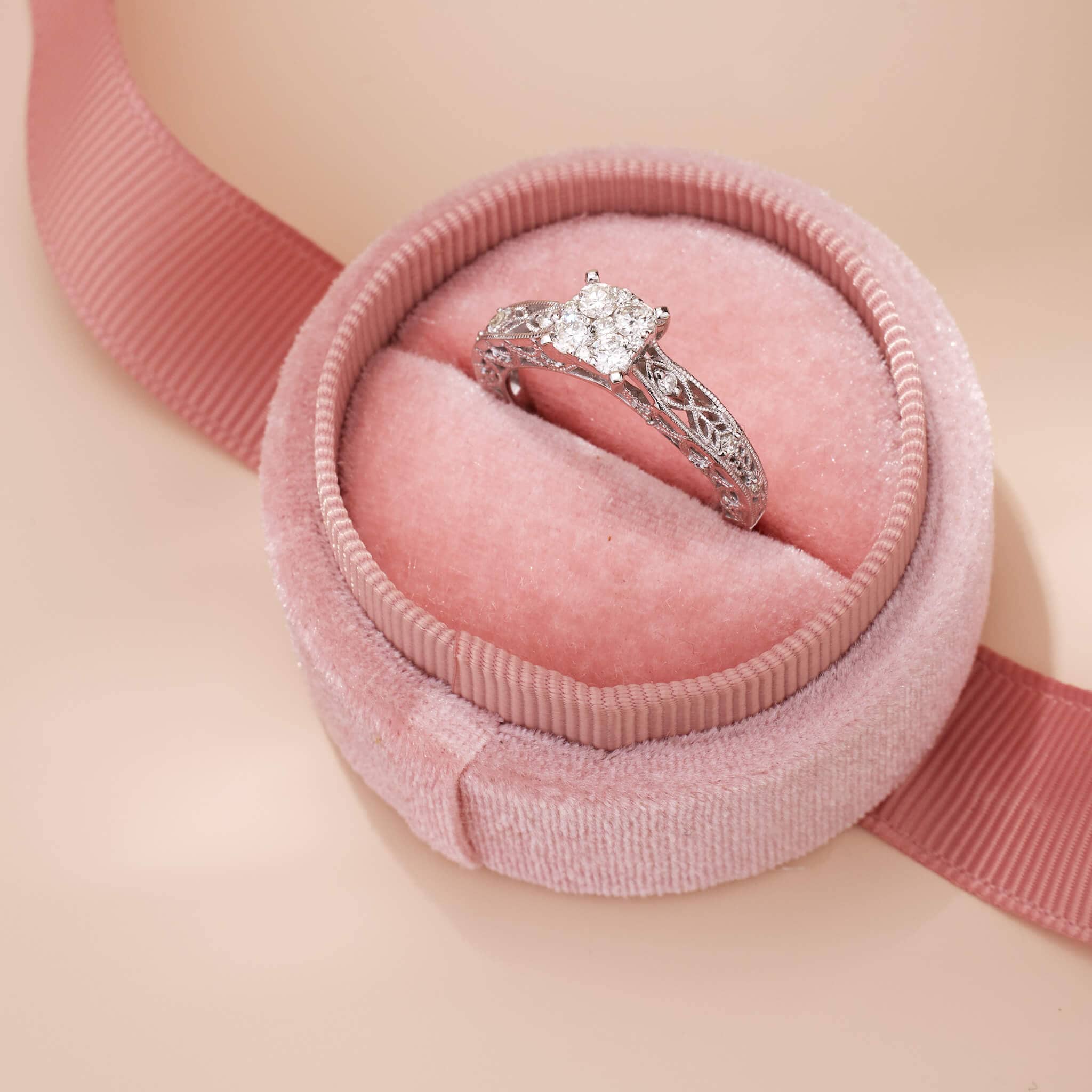 Cushion – cut Filigree Ring
