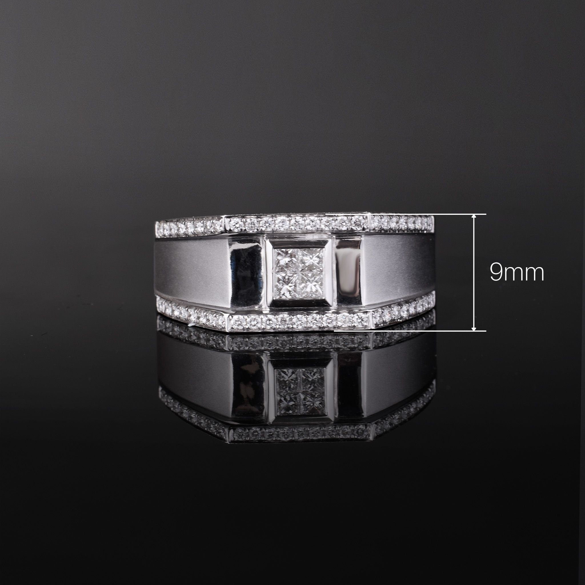 Square Diamond Geometric Ring