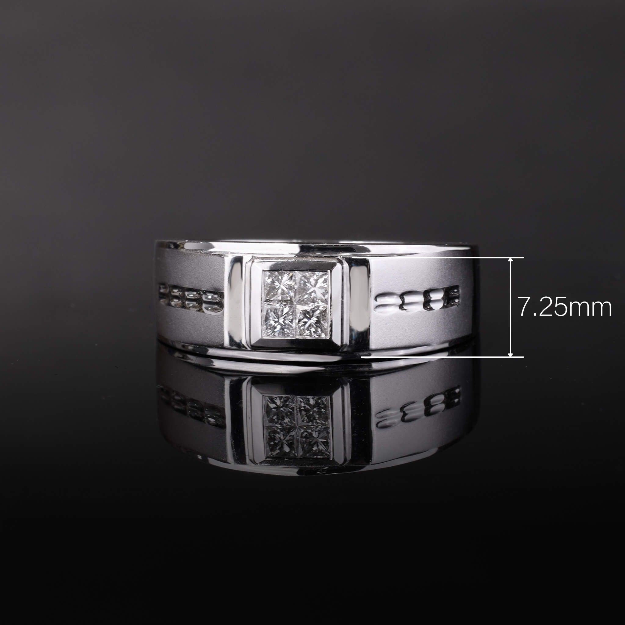 Square Diamond Wide Band Ring