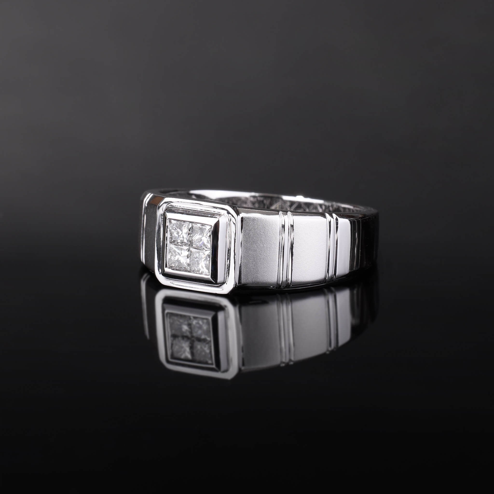 Square Gem Band Ring
