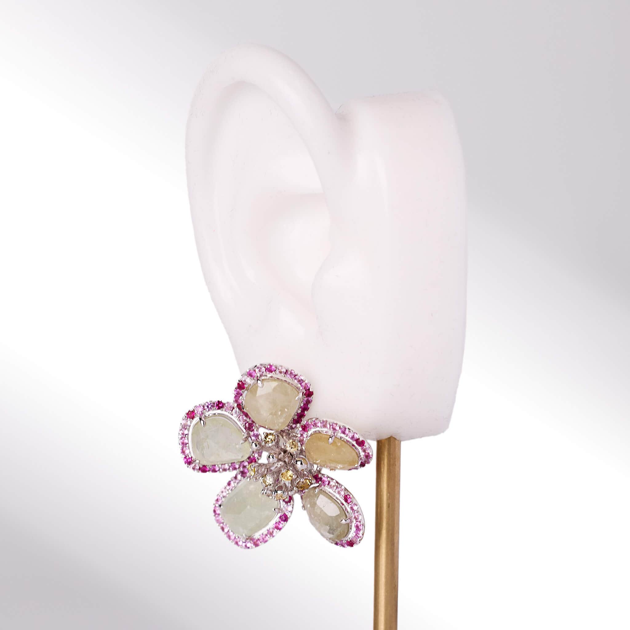 Five – petal flower earrings