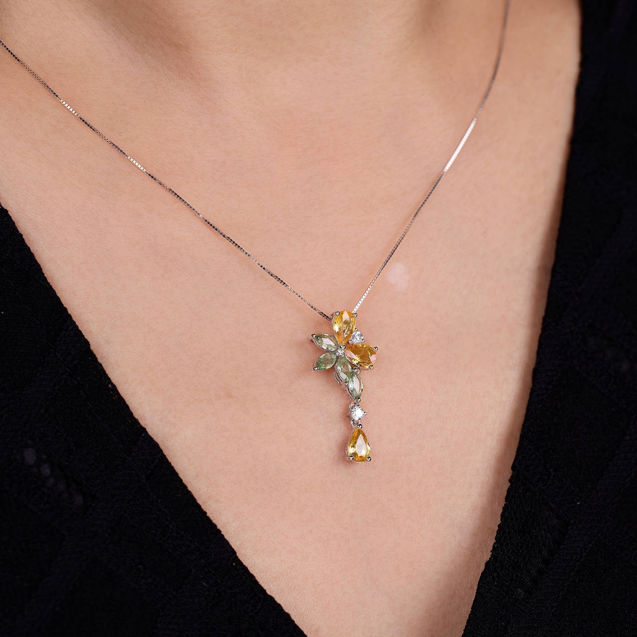 Floral Teardrop Necklace